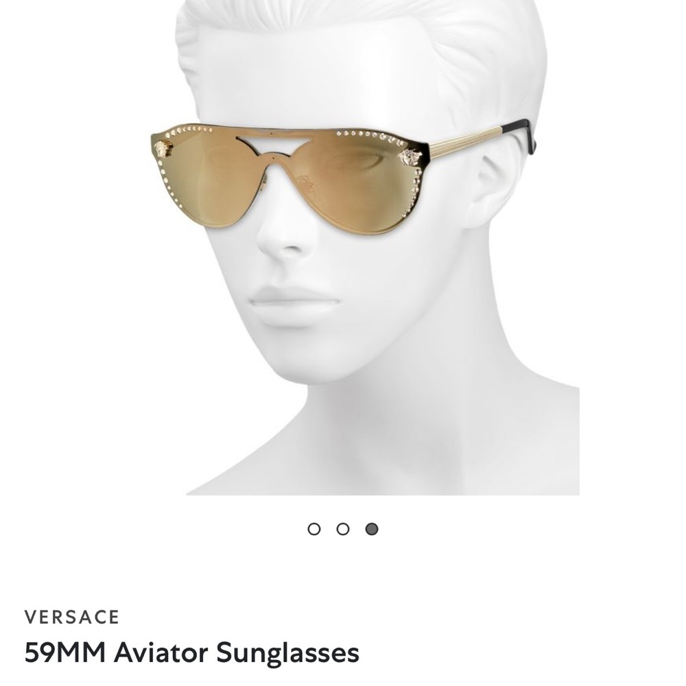 Versace Gold Aviator Sunglasses with Double Bridge